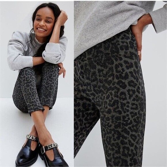 Sanctuary x Anthropologie Leopard Runway Shimmer Cropped Leggings Women Sz XS - Picture 1 of 10